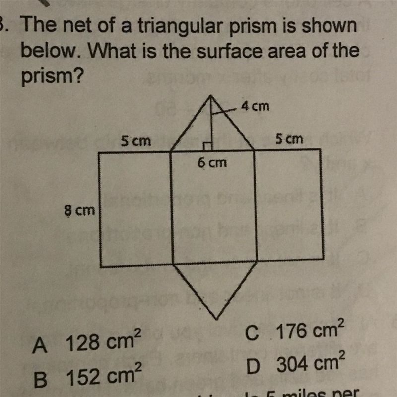 A net of a triangular prism is shown below. What is the surface area, in square feet-example-1