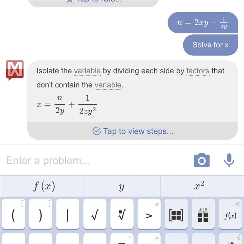 15 points! Solve n = 2xy-1/zy for x-example-1