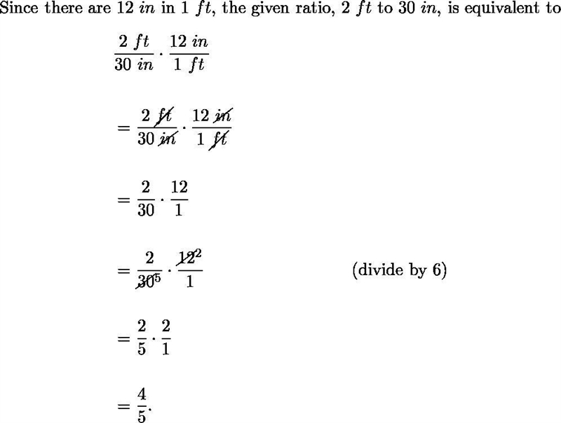 Write the ratio as a fraction in simplest from 2ft to 30 in-example-1