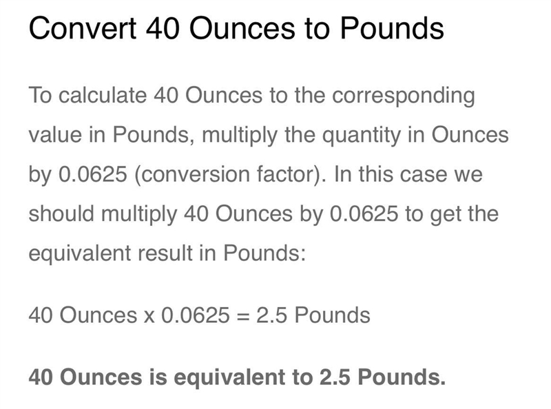 Amanda's computer weighs 40 ounces. how many pounds does it weigh?-example-1