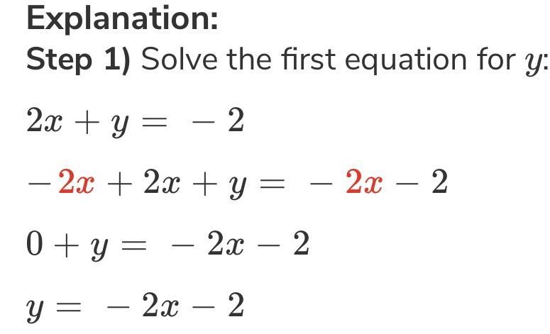 2x+y=-2 5x+3y=-8 Solve the following systems-example-1