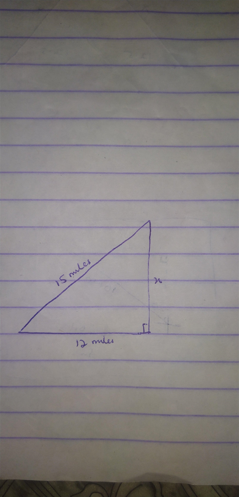 The direct distance from a starting point to a finish line is 15 miles. Unfortunately-example-1