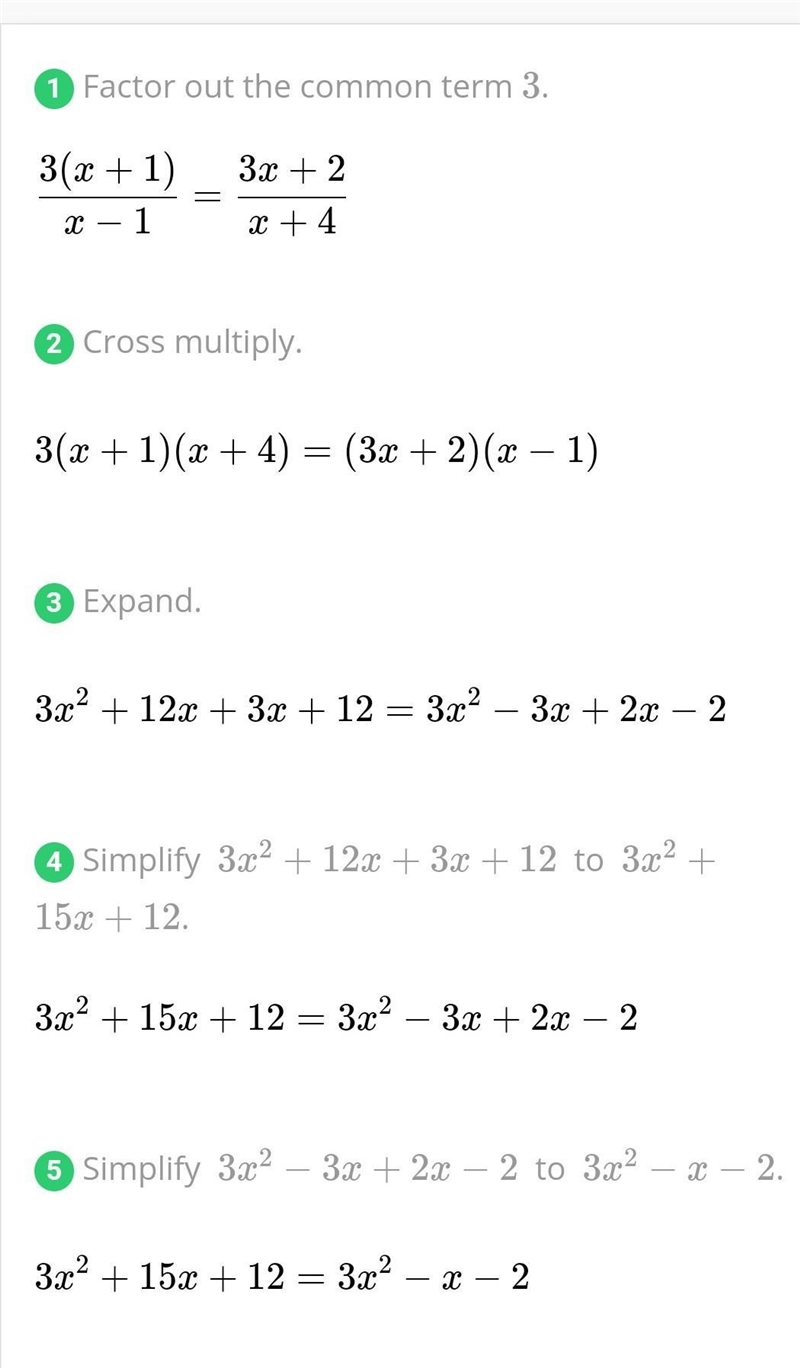 Solve for x 3x+3/x-4 = 3x+2/x+4-example-1