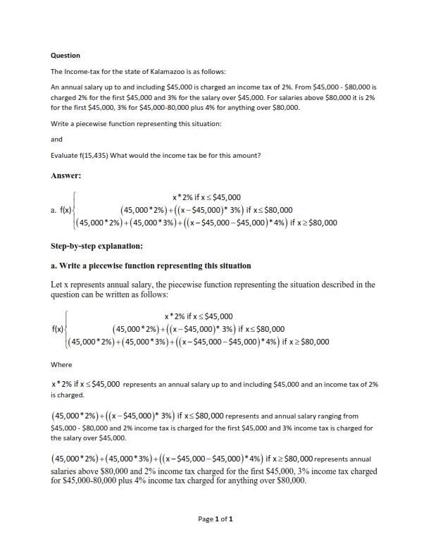 The Income-tax for the state of Kalamazoo is as follows: An annual salary up to and-example-1