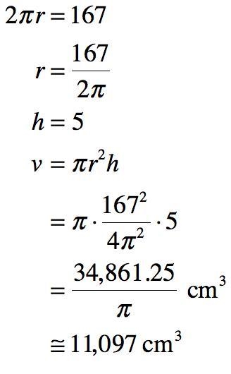 14. The height of a cylinder is 5 centimeters. The circumference of the base of the-example-1