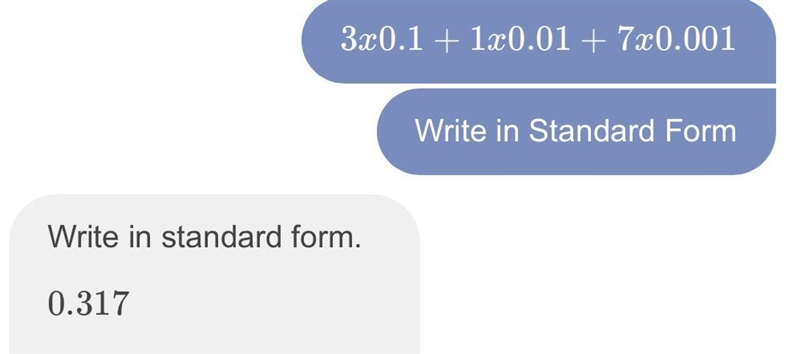 + What is 3x0.1+1x0.01+7x0.001 in Standard form?-example-1