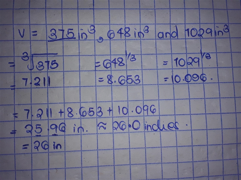 How tall is a stack of cube-shaped blocks whose volumes are 375 in3, 648 in3 and 1,029 in-example-1