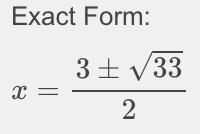 What is the solution set for the quadratic equation x {}^(2) - 3x - 6 ​-example-1