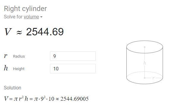 #10 Find the volume of the cylinder and round to the nearest tenth. * 1 point 9 cm-example-1