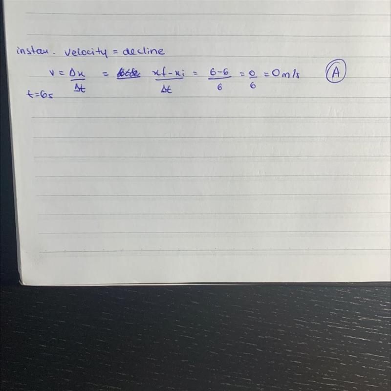 What what is the instantaneous velocity of the caterpillar at time t=6 a) 0 m/s b-example-1