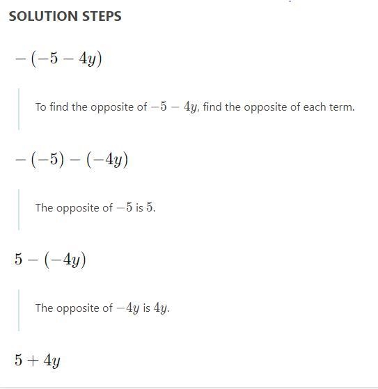 -(-5-4y) Simply the expression-example-1