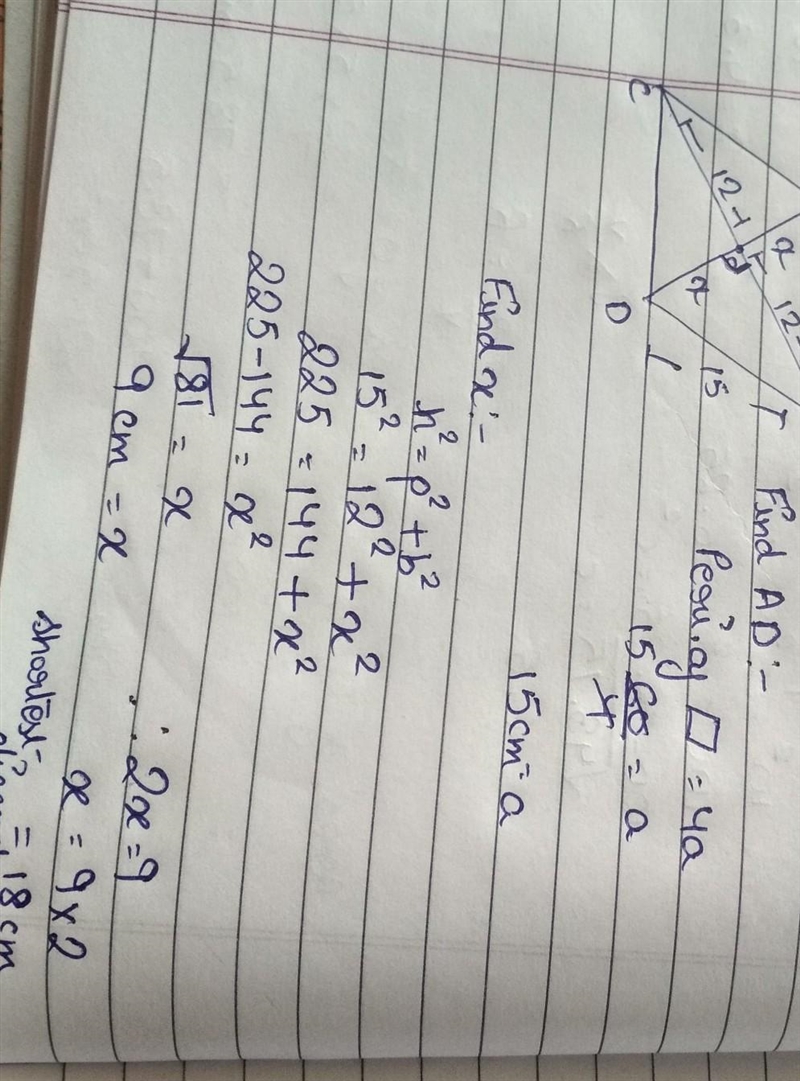 The perimeter of a rhombus is 60. If the length of its longer diagonal measures 24, the-example-1