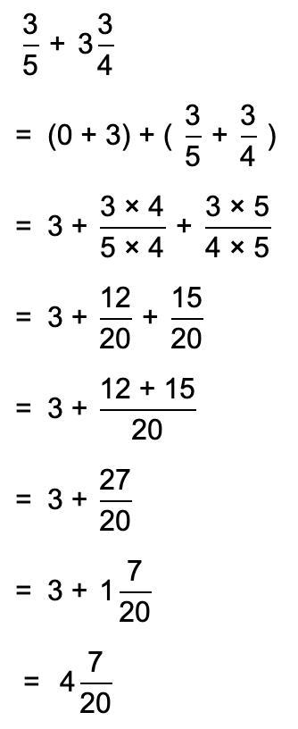 3/5+3 3/4=. They are all fractions btw also if you can please show work I need help-example-1