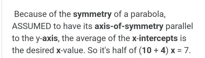 Determine the axis of symmetry of the parabola with x-intercepts at (4, 0) and (12, 0)-example-1