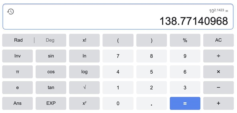 How do you calculate an antilog? eg: antilog 2.1423​-example-2