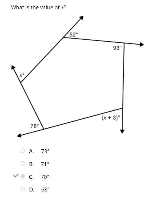 What is the value of x? 52° 93° (x + 3) 78°-example-1