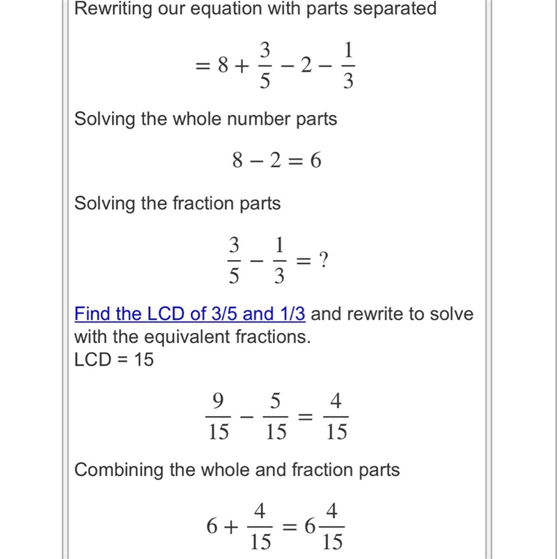 8 3/5 - 2 1/3 help me please-example-1