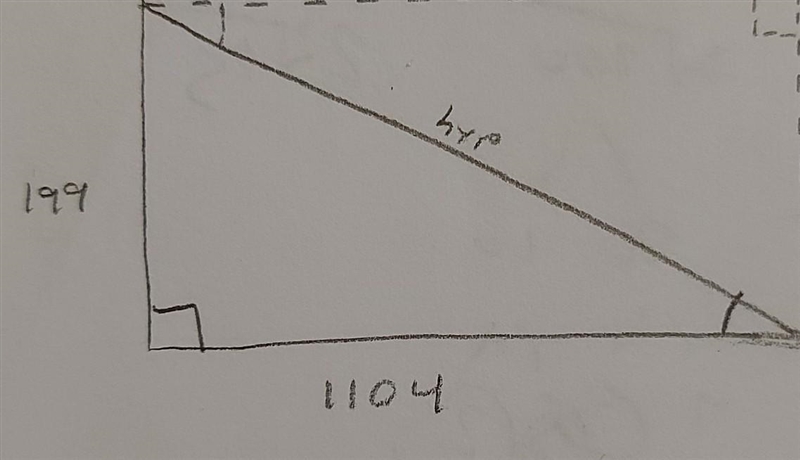 Find x, the angle of depression from the top of a lighthouse that is 199 ft above-example-3