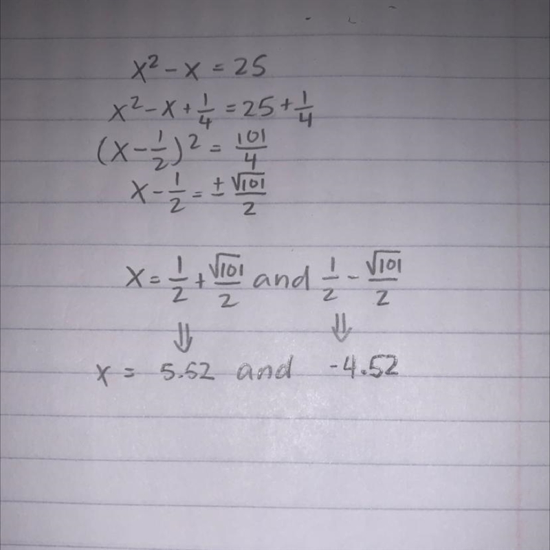 Solve the equation by completing the square. Round to the nearest hundredth if necessary-example-1