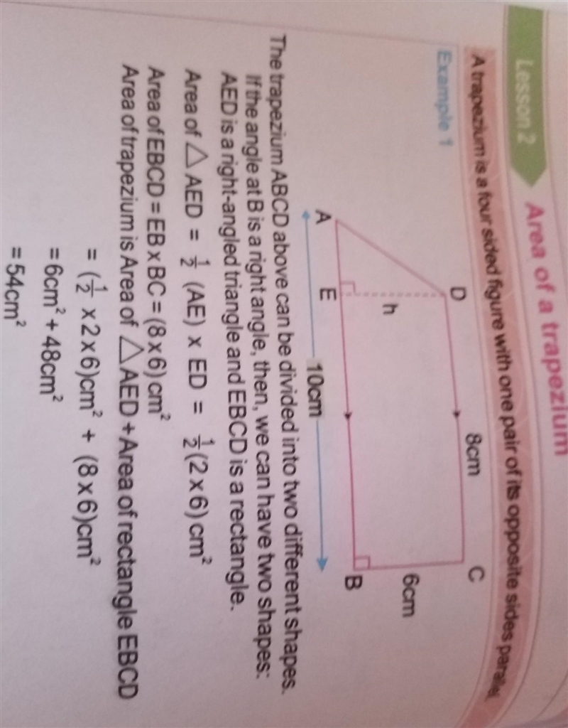 Can someone pls give me an example of an area of a trapezium ​-example-1