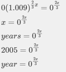 The value of an antique car is modeled by the function V(x)=107,000(1.009)^(2/3x) where-example-1