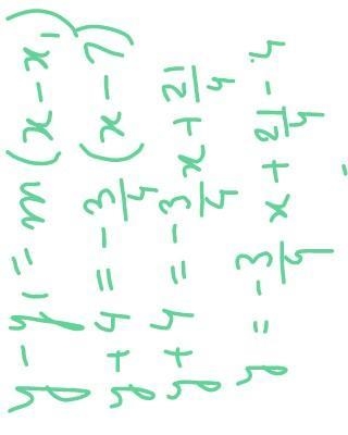 Write the equation of the line that passes through (7,-4) and (-1,2) in slope-intercept-example-3