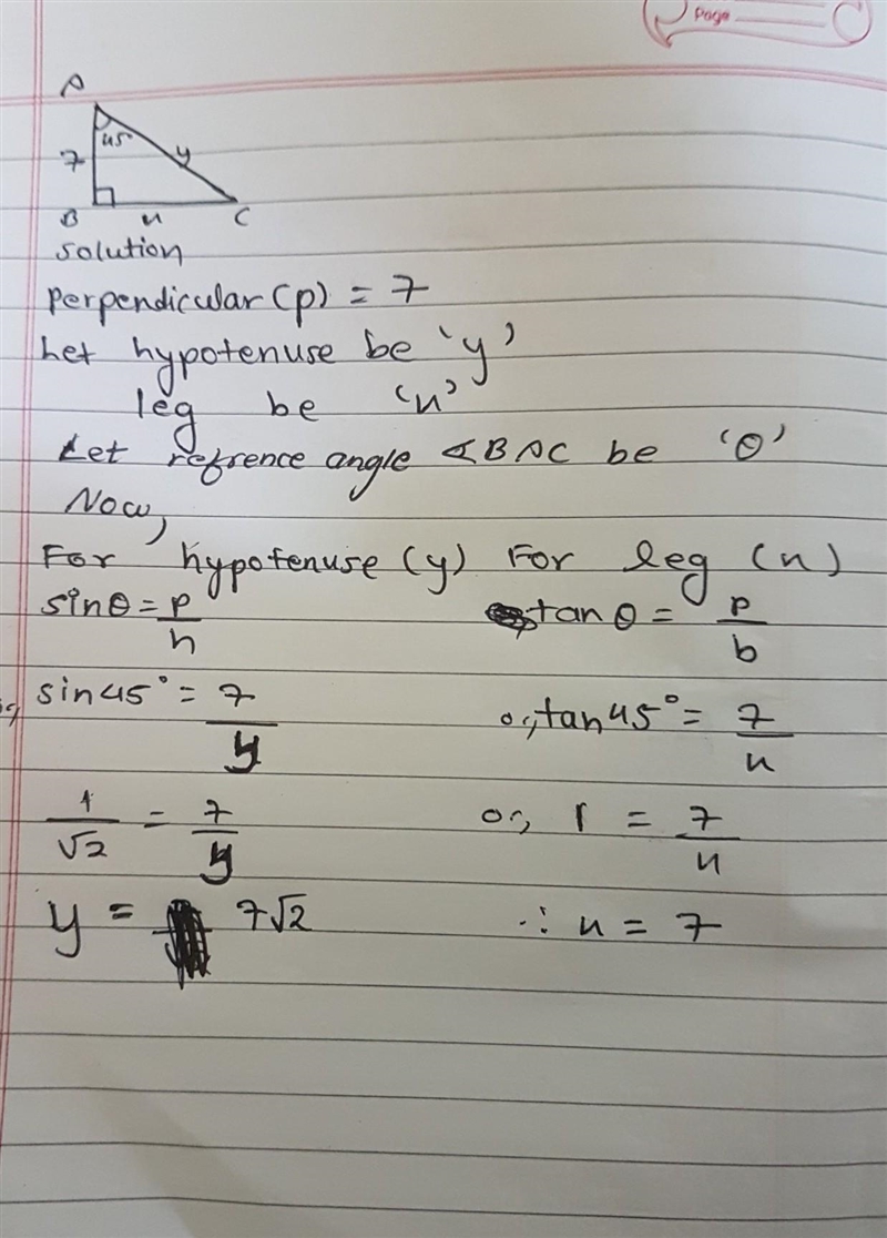 Find the missing lengths of the leg AND the hypotenuse in simpilest radical form.-example-1