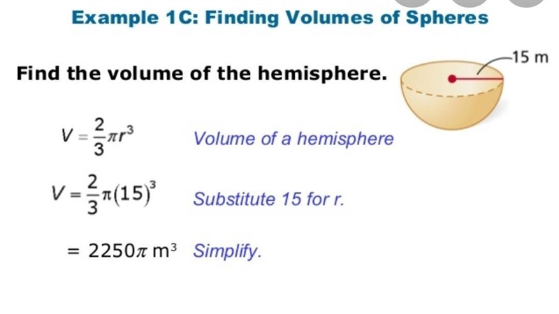 Find the volume of the hemisphere.-example-1