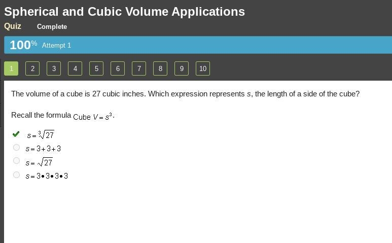 Which statement about perfect cubes is true? a:25 is a perfect cube because 25 = 5 + 5 + 5 + 5 + 5 30 is-example-1