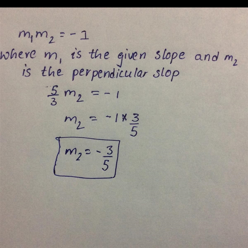 The slope of line TV is 3/5. What is the slope of any line perpendicular to TV? options-example-1