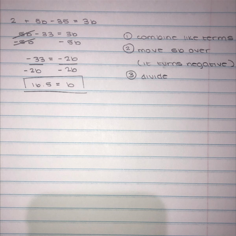 How to solve b 2 + 5b -35 = 3b-example-1