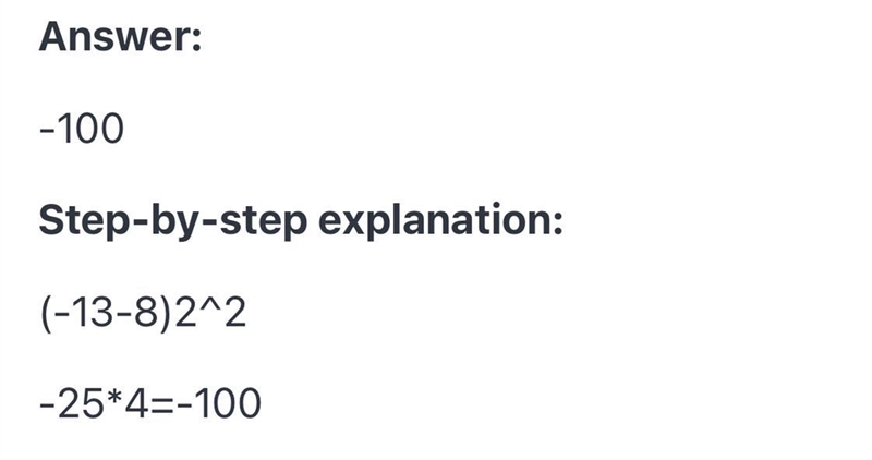 The difference of -13 and 8 multiplied by the square of 4-example-1