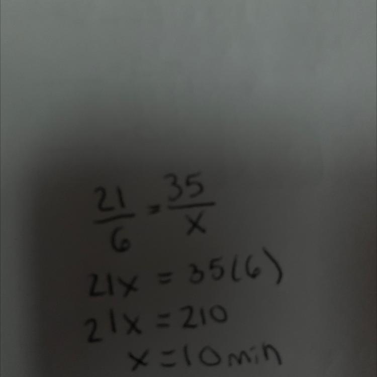 Mika can eat 21 hot dogs in 6 minutes. She wants to know how many minutes (m) it would-example-1