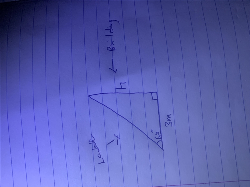 A ladder leaning against a wall makes a 60° angle with the ground. The base of the-example-1