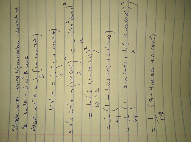 Use the power-reducing formulas to rewrite each of the expressions in terms of the-example-1