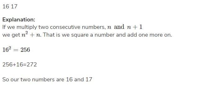 The product of two consecutive positive integers is 272. What is the sum of the two-example-1