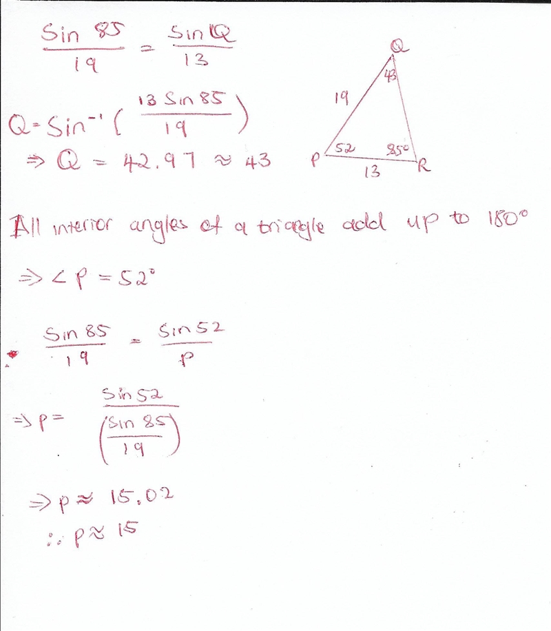 HELP! USE EITHER LAW OF SINE OR LAW OF COSINE! HELP PLEASE! FIND THE MISSING SIDE-example-1