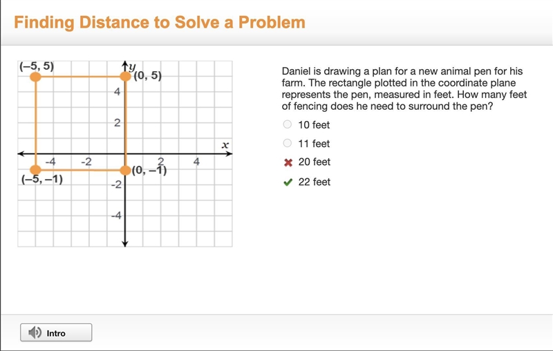 On a coordinate plane, points are at (negative 5, 5), (0, 5), (0, negative 1), and-example-1