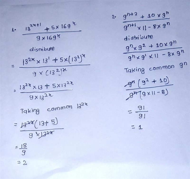 [ INDICES]- Simplify : 1. \large{ \tt{\frac{ {13}^( \: 2x + 1) - 5 * {169}^(x) }{9 * {169}^(x-example-1