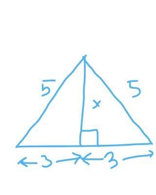 Find the value of x in the isosceles triangle shown below.​-example-1