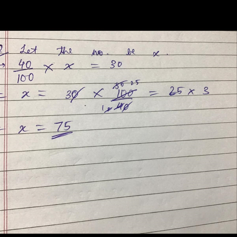 30 is 40% of what number? *-example-1