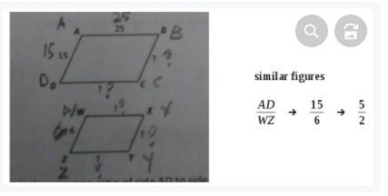 What is the common ratio of side AD to side WZ ( is the picture isn’t clear enough-example-1