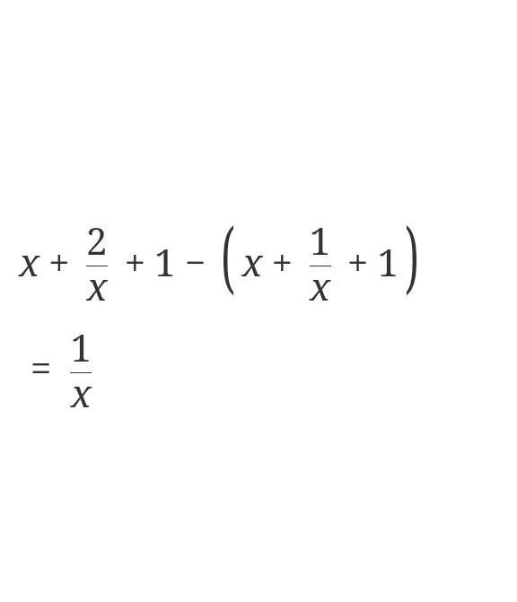 Simplify (x + 2/x +1)- (x + 1/x + 1)-example-1