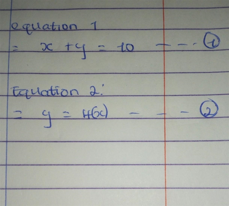 The sum of two numbers is 10. The larger number is 4 times the smaller number. What-example-2