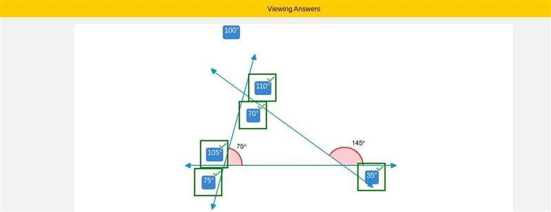 Drag each angle measure to the correct location on the image. Not all angle measures-example-1