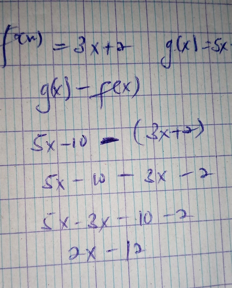 NEED HELP ASAP Given the parent functions f(x) = 3x + 2 and g(x) = 5x – 10, what is-example-1