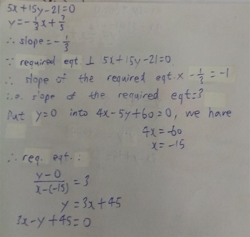 Determine the equation of the line in slope y-intercept form that is perpendicular-example-1