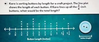 Kara is sorting buttons by length for a craft project.The line plot shows of each-example-1