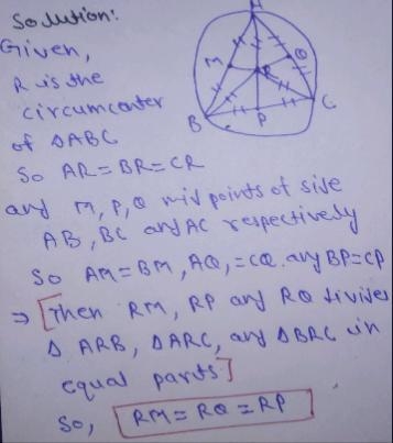 Suppose that point R is the center of a circle that is circumscribed about an equilateral-example-1