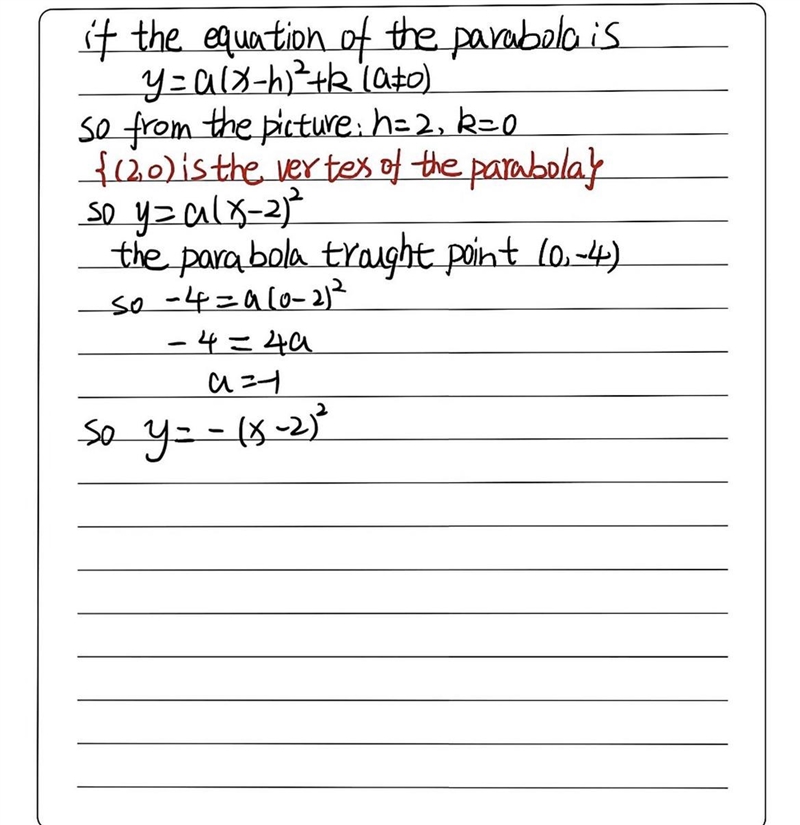 Write the equation of the parabola in vertex form.-example-1